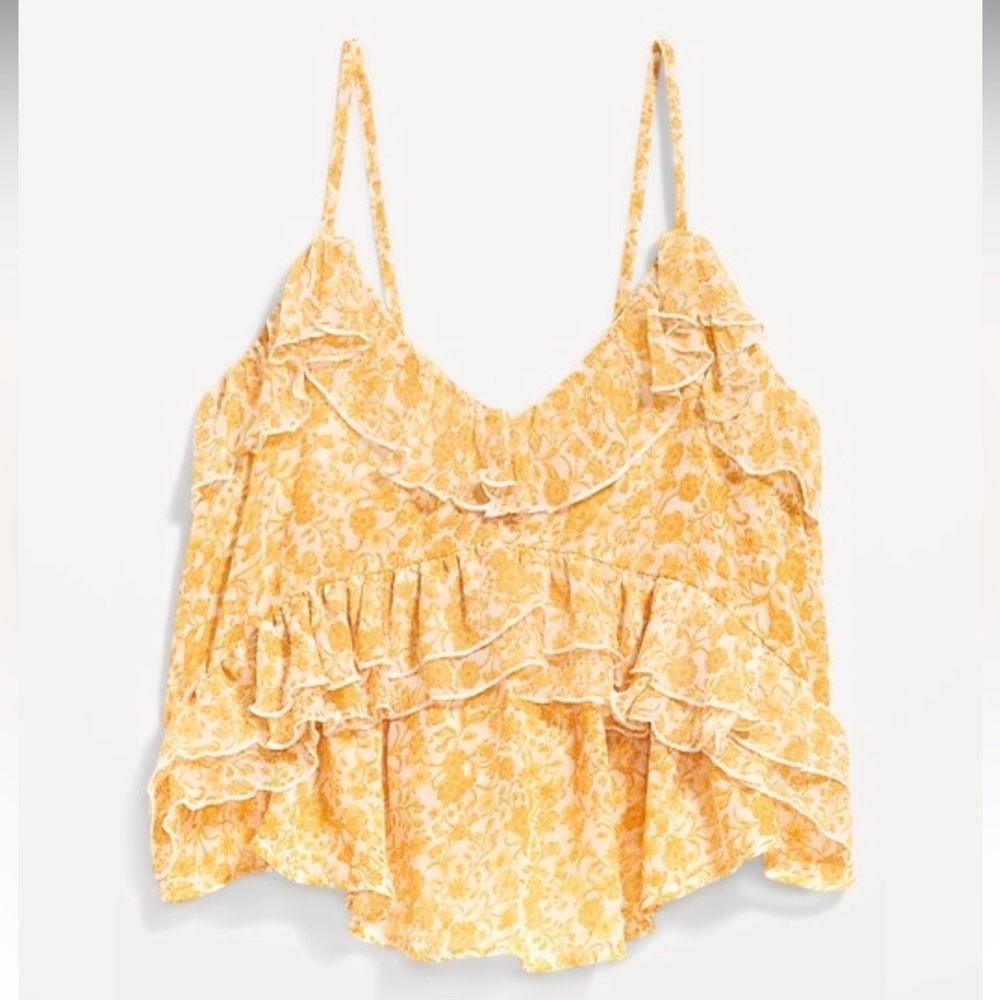 Strappy Ruffled Chiffon Top - Picture 7 of 7